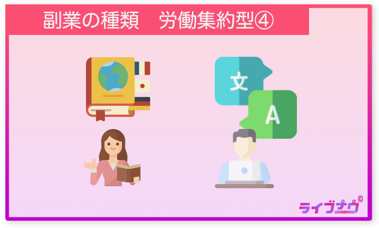 副業 種類 労働集約型 外国語